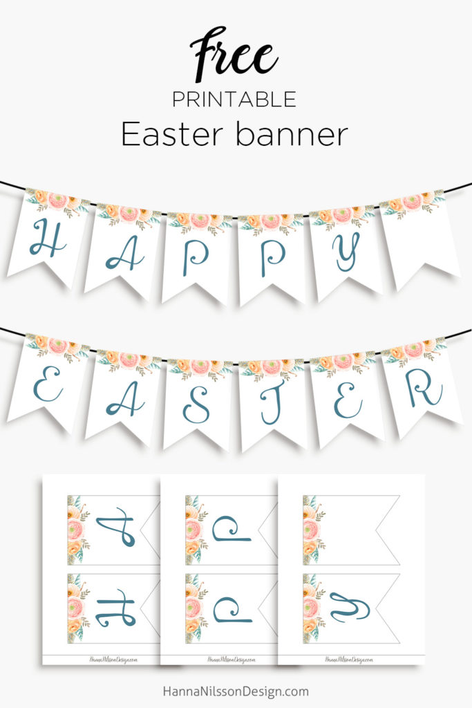 Happy Easter- printable banner for your spring decor – Hanna Nilsson Design