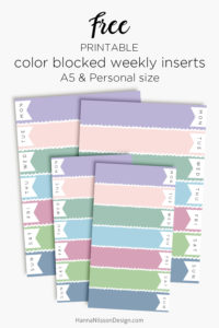 Pastel Color blocked weekly planner inserts – Hanna Nilsson Design